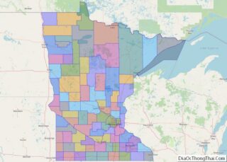 Political map of Minnesota State – Printable Collection