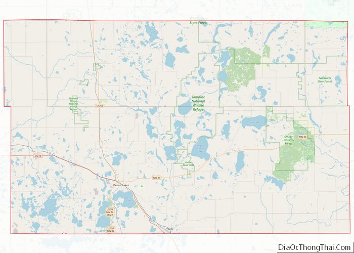 Map of Becker County
