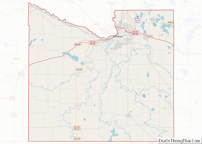 Map of Blue Earth County