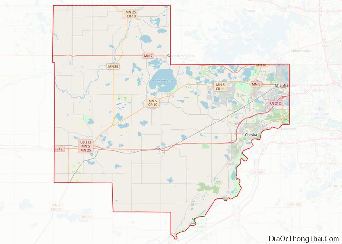 Map of Carver County