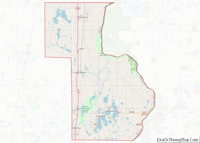 Map of Chisago County, Minnesota - Thong Thai Real