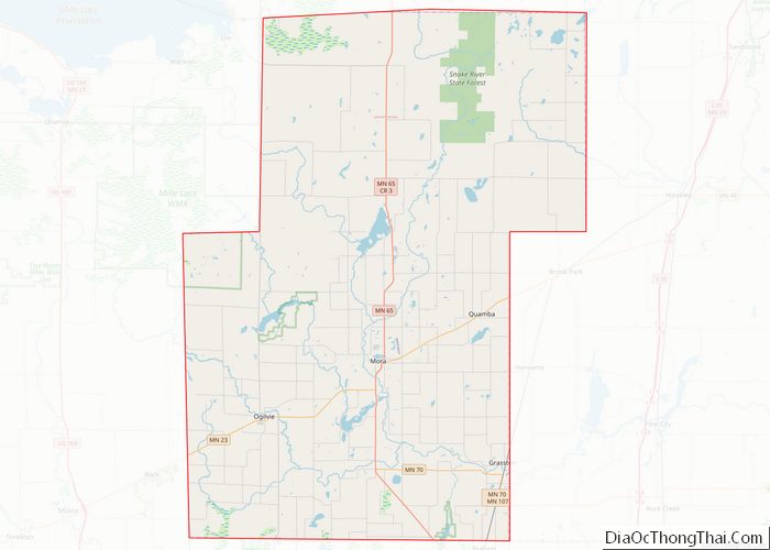 Map of Kanabec County