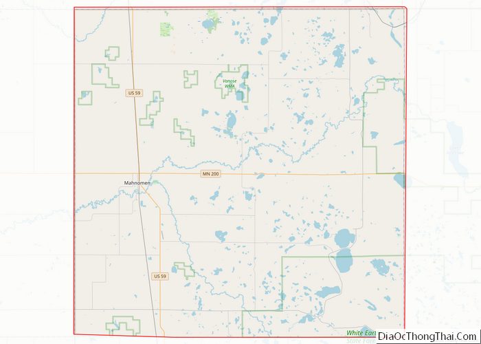 Map of Mahnomen County, Minnesota - Thong Thai Real