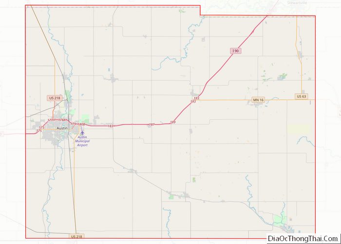 Map of Mower County