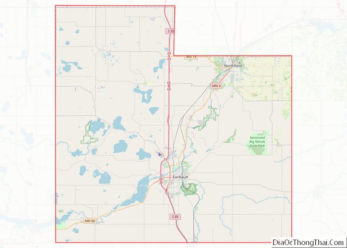 Map of Rice County, Minnesota - Thong Thai Real