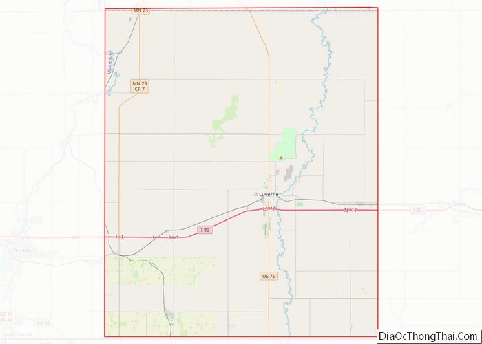 Map of Rock County, Minnesota - Thong Thai Real