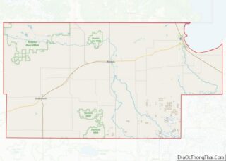 Map of Roseau County, Minnesota