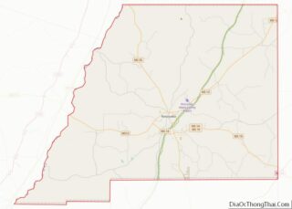 Map of Attala County, Mississippi