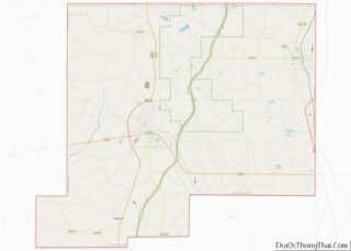 Map of Chickasaw County, Mississippi