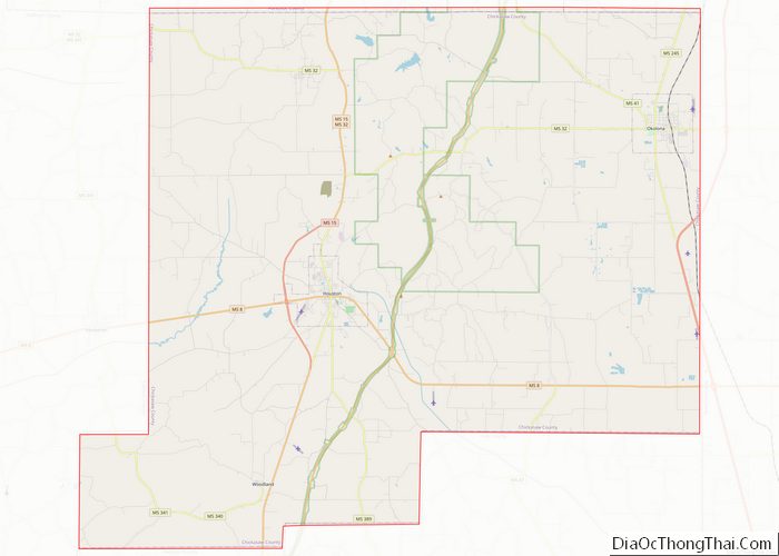 Map of Chickasaw County