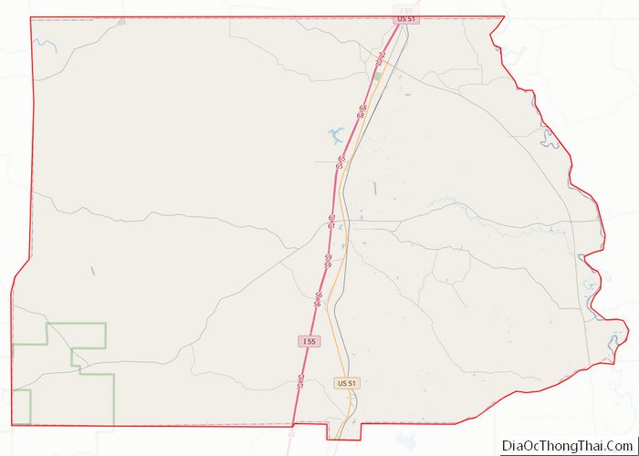 Map of Copiah County