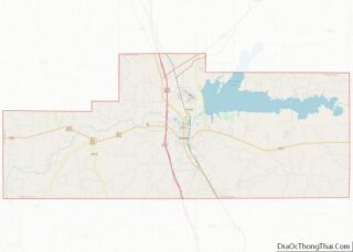 Map of Grenada County, Mississippi