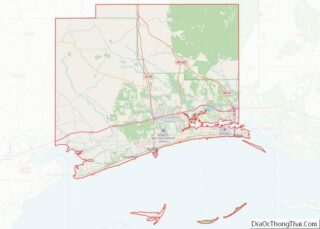 Map of Harrison County, Mississippi