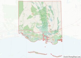 Map of Jackson County, Mississippi