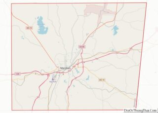 Map of Lauderdale County, Mississippi