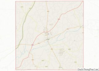 Map of Leake County, Mississippi