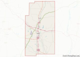 Map of Lee County, Mississippi