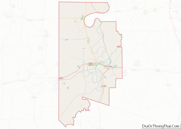 Map of Leflore County