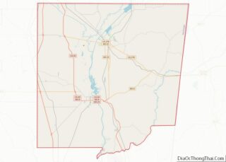 Map of Monroe County, Mississippi