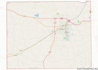 Map of Oktibbeha County, Mississippi