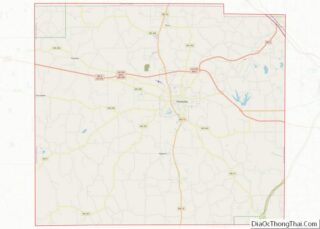 Map of Pontotoc County, Mississippi