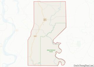 Map of Sharkey County, Mississippi