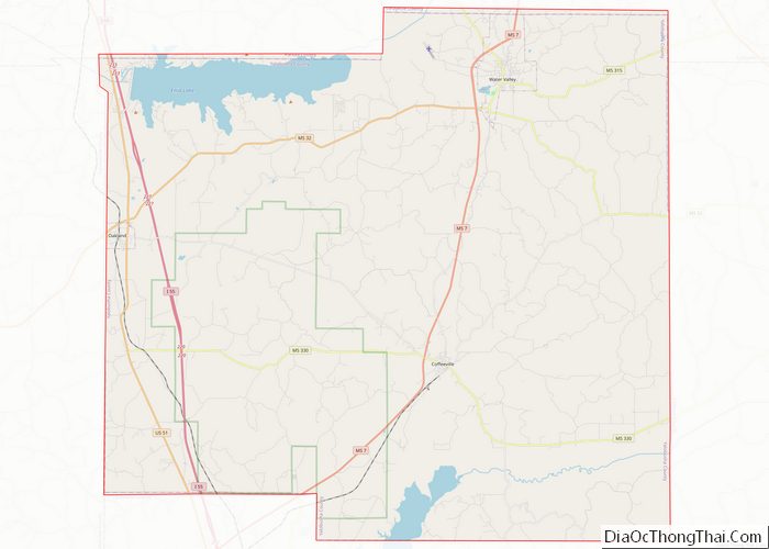 Map of Yalobusha County