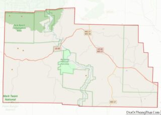 Map of Carter County, Missouri