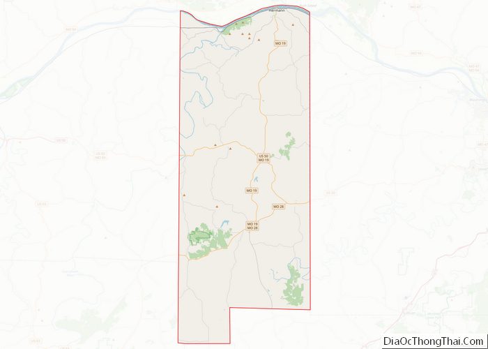 Map Of Gasconade County Missouri 5798