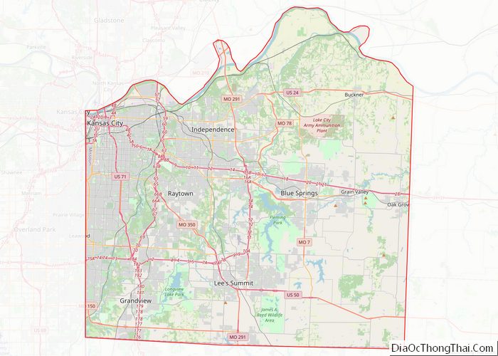 Map of Jackson County