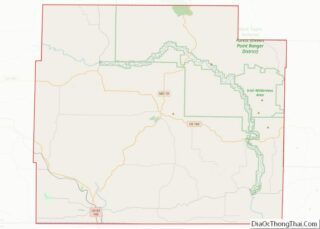 Map of Oregon County, Missouri