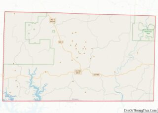 Map of Ozark County, Missouri