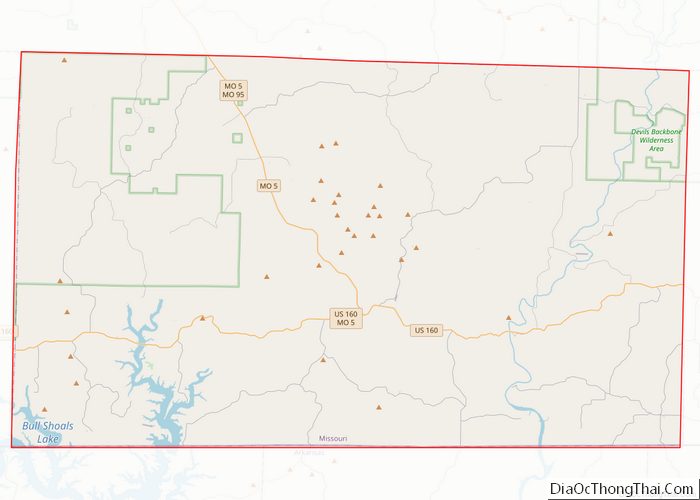 Map Of Ozark County Missouri 8827