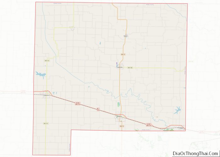 Map Of Shelby County Missouri 8616