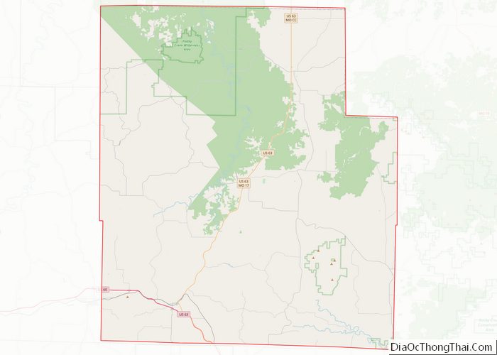 Map of Texas County