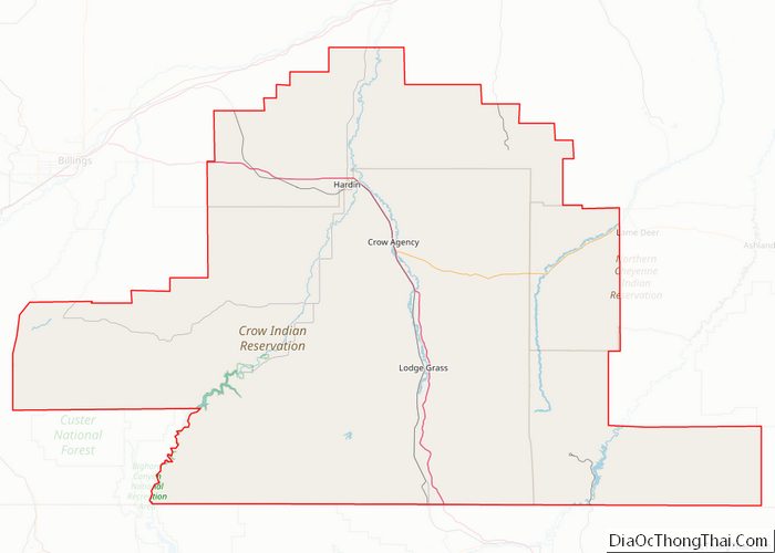 Map of Big Horn County, Montana - Thong Thai Real