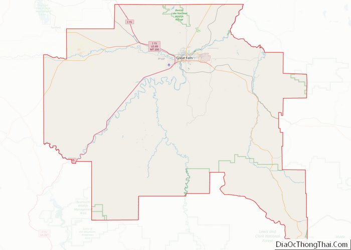 Map of Cascade County, Montana - Thong Thai Real