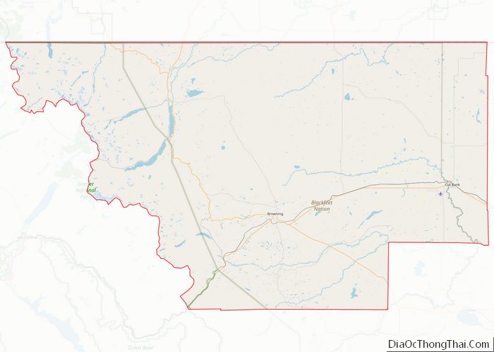 Map Of Glacier County Montana Địa Ốc Thông Thái