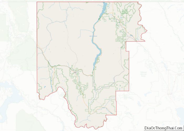 Map of Lincoln County, Montana - Thong Thai Real