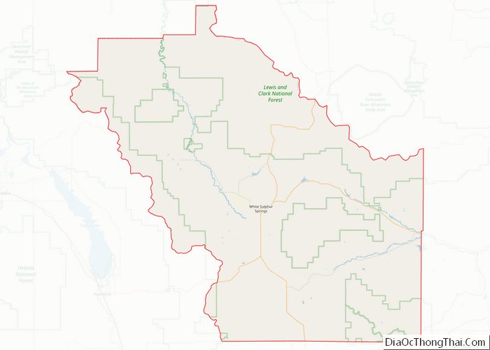 Map of Meagher County, Montana - Thong Thai Real