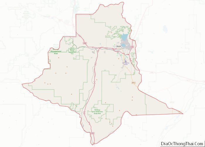 Map of Silver Bow County, Montana - Thong Thai Real