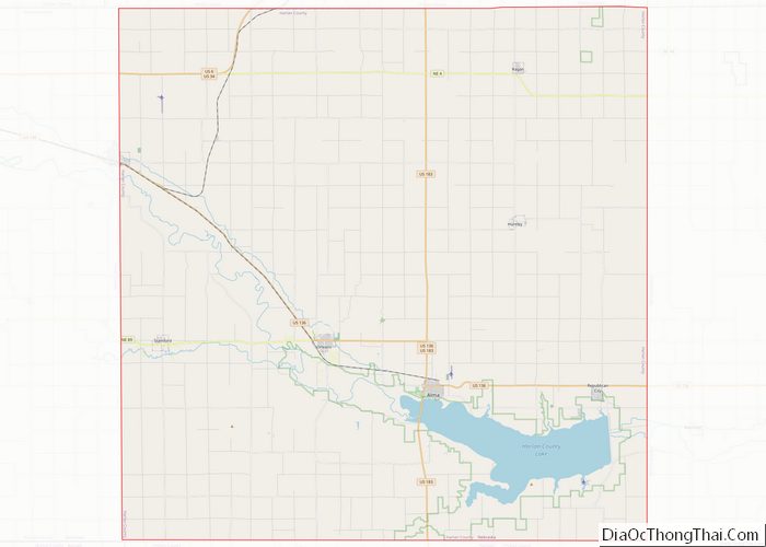 Map of Harlan County