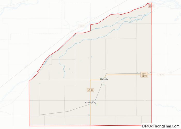 Map of Polk County, Nebraska