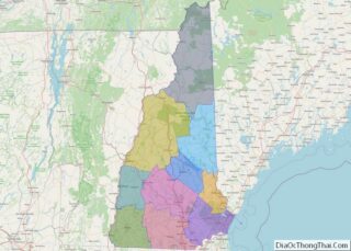 Political map of New Hampshire State – Printable Collection