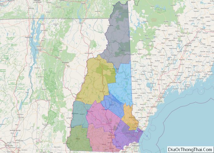 Political map of New Hampshire State - Printable Collection