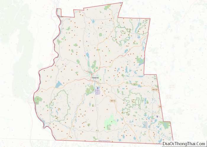 Map of Cheshire County