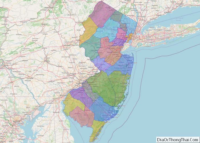 Political map of New Jersey State - Printable Collection