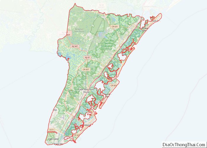 Map of Cape May County