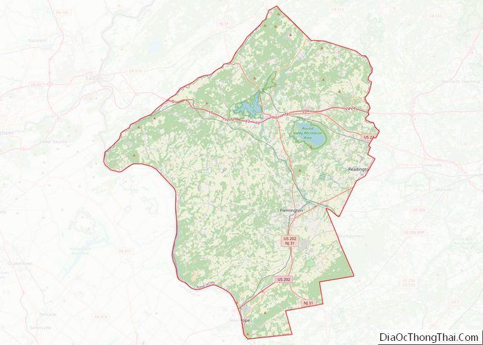 Map of Hunterdon County