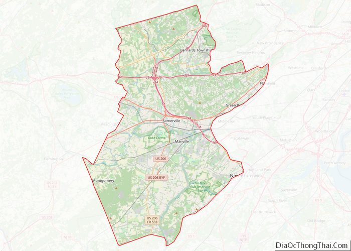 Map of Somerset County